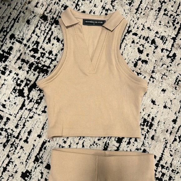 Manière de Voir Ribbed Biker Short Set - Picture 1 of 8